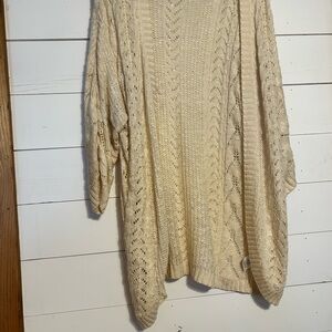 Pink Republic Cream Open-Front Cardigan